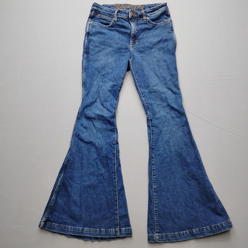 Wrangler Womens 75th Anniversary Extreme Flare Jeans Blue 27x34